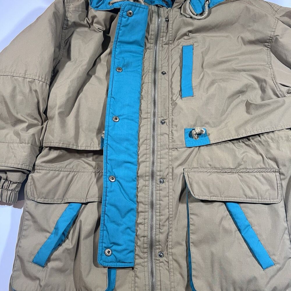 Vintage 80s/90s East West Colorblock Hooded Ski Parka Jacket Men's Large - Picture 7 of 13